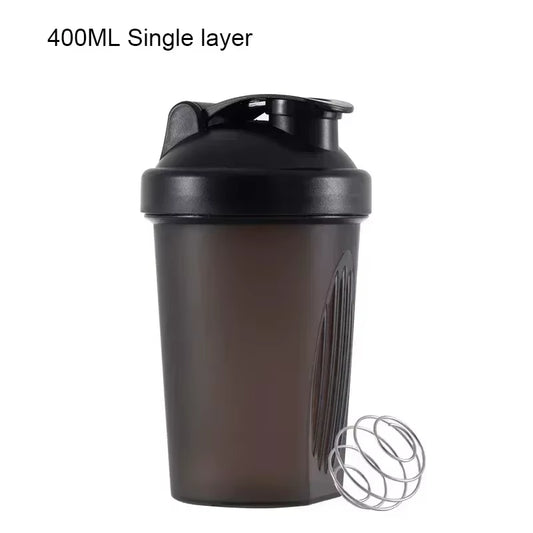 3 Layer Shaker Bottle Protein Mixing Shake Cup Sports Fitness Water Cup 550Ml Scaled Plastic Water Bottles with Medicine Box